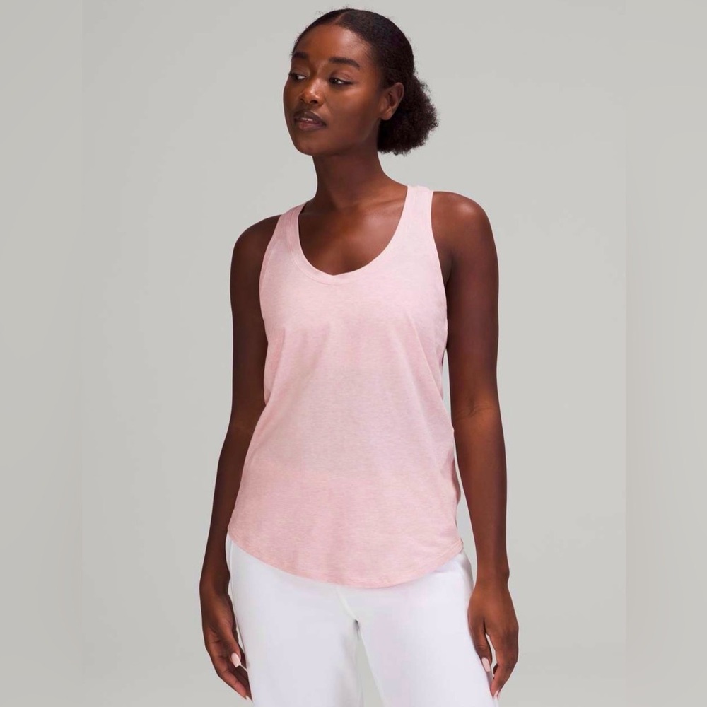 Lululemon Pima Cotton Racerback Tank Top in Taupe Pink, size L